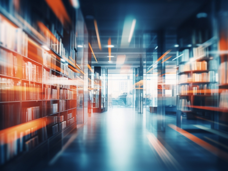 Futuristisches Bild einer Bibliothek